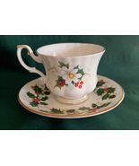 Vintage Royal Albert Teacup Poinsettia Joins Royal Grafton Saucer Noel 3... - $18.80