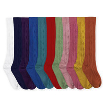 Jefferies Socks Girls Cable Knit Pattern Fashion School Dress Knee Highs Socks - £9.39 GBP