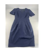 J. Crew Suiting Dress Womens Size 4 Navy Blue Pencil Short Sleeve Knee L... - $48.50