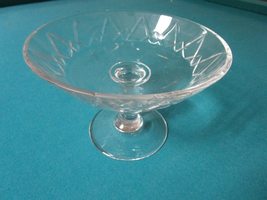 VAN ST LAMBERT FRANCE CRYSTAL FOOTED COMPOTE 6 X 8 1/2&quot; SALE - $35.27