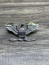 Vintage Military Eagle Uniform Insignia Pin Silver Filled Militaria KG JD - $44.54