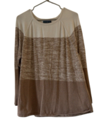 Karen Scott Women&#39;s Beige Colorblock Crewneck Pullover Sweater, Size XL - $13.73 CAD