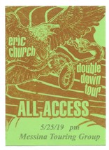 ERIC CHURCH 2019 Double Down Concert Tour SATIN ALL ACCESS Backstage Pas... - £19.40 GBP