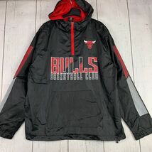 Chicago Bulls Basketball Club NBA Large Black 1/4 Zip Windbreaker Jacket... - $548.16 MXN