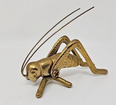 Brass Grasshopper Locust Cricket Moveable Back Legs 3.5 Inches Long PB73 - £18.00 GBP