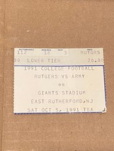 Used Ticket Stub 1991 College Football Rutgers VS Army Giants Stadium 10/5/91 x1 - £7.90 GBP