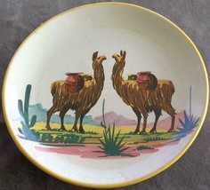 Vintage Hand Crafted Terra Cotta Pottery Dinner Plate - Peru - VGC - GORGEOUS - £23.73 GBP
