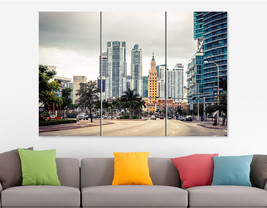 Miami Skyline Miami Canvas Print Miami Florida Canvas Art Miami Wall Decor Miami - £38.37 GBP