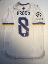 Toni Kroos Real Madrid UCL Final Match Slim White Home Soccer Jersey 2021-2022 - £79.93 GBP