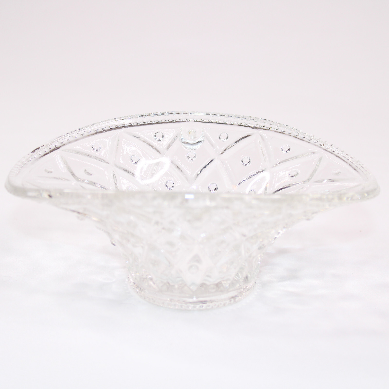 Vintage Avon Basket Dish Candy Or Nut Clear Glass Small Rare VG Conditio... - $2.99