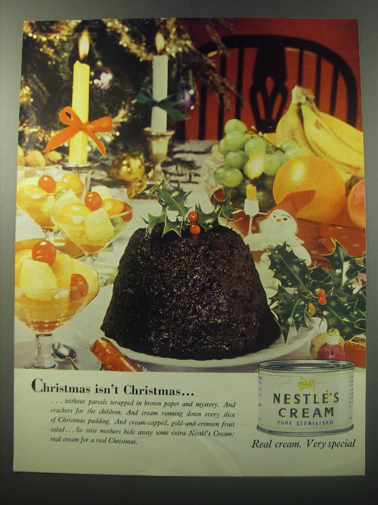 1955 Nestle's Cream Ad - Christmas isn't Christmas - £14.56 GBP