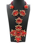 Huge Estate Stanley Hagler NYC Red Glass Cabochons Oversize Necklace Ear... - $2,874.03 CAD