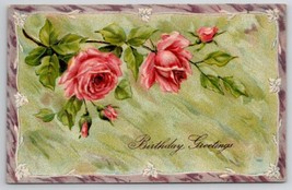 Birthday Greetings Beautiful Pink Roses 1908 To Carlisle PA Postcard L21 - £3.71 GBP