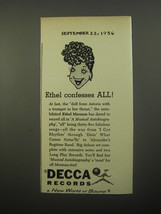 1956 Decca Records Ad - Ethel Merman - Ethel Confesses all - £14.82 GBP