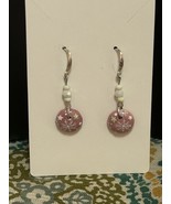 Handmade Polymer Clay Earrings Winter Snowflake Pink - $13.86