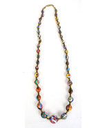 Venetian Murano Millefiori Glass Bead Graduated Necklace - $135.19 CAD