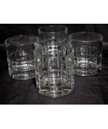 Vintage ANCHOR HOCKING 3.5" Old Fashioned TARTAN Rocks Glass - Set Of 4 - USA - $16.81