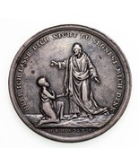 1800&#39;s German Religious Baptismal Medal in Silver By Loos, 36 mm, 13.5gr - $175.22 CAD