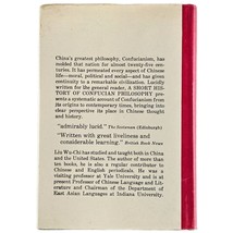 A Short History of Confucian Philosophy Liu Wu-Chi Hardcover With Dust Jacket image 2