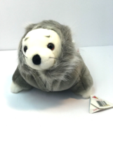 Vintage Dakin 1988 Harbor Seal White Plush Animal with Gray Coat Sweater... - $29.99