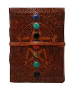 18 cm Star Stone 3D Emboss Leather Blank Book grimoire leather journal b... - $45.66 CAD