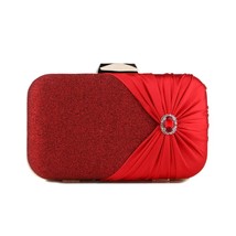 Bow Satin Fashion Women Clutch s Criss-Cross Small Party Chain  Handbags Dinner  - £54.09 GBP