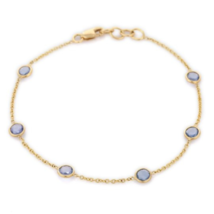 18K Yellow Gold Blue Sapphire Bracelet - £445.48 GBP