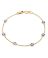 18K Yellow Gold Blue Sapphire Bracelet - £441.33 GBP