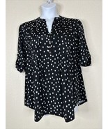 NWT Cocomo Womens Plus Size 2X Black Dot Pocket V-neck Top Elbow Sleeve ... - £23.00 GBP