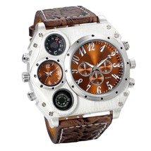 Men&#39;S Luxury Quartz Wrist Watch Military Stainless Steel Dial Pu Leather... - £29.60 GBP