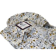 Men's Shirt By CASILA Turkey Cotton Blend Long Sleeves 501730-02 Yellow Floral image 2