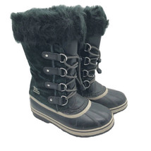 Sorel Womens Joan of Arctic Winter Boots Faux Fur Lace Up Black Size 4 - £34.79 GBP