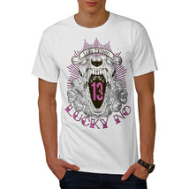 Wellcoda Lucky Thirteen Cool Skull Mens T-shirt, Jaw Graphic Design Printed Tee - £14.87 GBP+