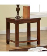 Dark Cherry End Table with Open Shelf, Natural Wood Grain Design - $4,425.60 MXN