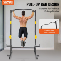 Squat Stand Power Rack, Adjustable with Pull Up Bar, Hooks, Weight Plate... - $221.99