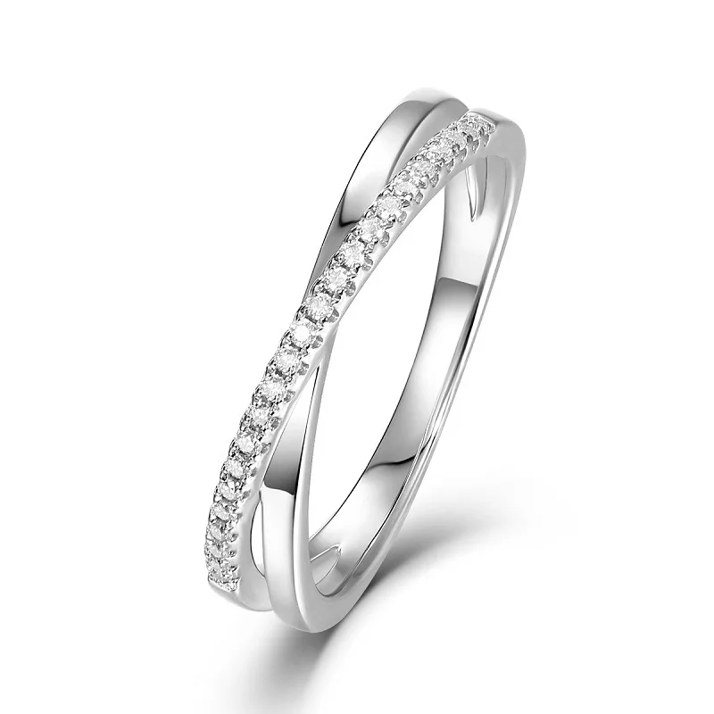 Moissanite Diamond 18K Gold Plated  Cross Engagement Wedding Rings  Fine... - £53.27 GBP