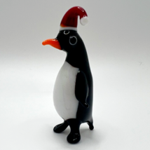Murano Glass Handcrafted Unique Lovely Penguin Figurine, Size 1 - $21.97