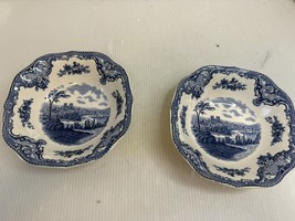 Johnson Bros 1883 Old Britain Castles Blue 6&quot; Cereal Bowls England Set Of 2 - €16,22 EUR