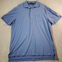 Polo Ralph Lauren Onondaga Polo Shirt Mens Size Large Blue Striped Slit ... - $14.67