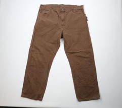 Vintage Dickies Mens 42x32 Faded Spell Out Wide Leg Canvas Dungaree Pants Brown - $59.35