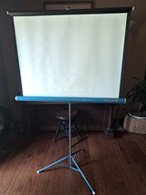 Vintage Da-Lite Flyer Movie Projector Screen w/ Folding Tripod Stand 40x30 - £22.37 GBP