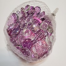 Pink Glass Gems, Colored Marbles, Vase Filler, Purple Clear Pebbles, Soil Topper image 4
