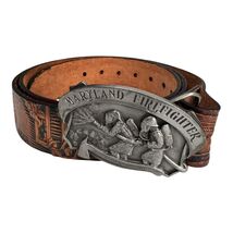 Vintage Maryland Firefighter Belt Mens Large 38-42 JJ Buckles Limited 1988 - $39.97