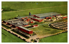 Cessna Aircraft Plant Factory Wichita Kansas Arial View Vintage Postcard - £3.13 GBP