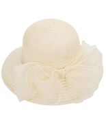 Kentucky Women Organza Derby Hat Wide Brim Summer Sun Cap Black - $23.56 CAD