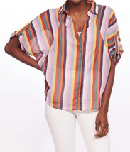 Eva Franco teale top in Fiesta Stripes - $66.00