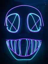 LED Halloween Mask Purge Wire 2 COLOR Party LED Glow Light up Mask round... - $14.99
