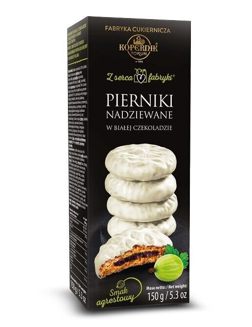 Kopernik GOOSEBERRY Filling gingerbread in WHITE chocolate-FREE SHIP