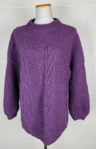 Vtg Purple Heather Handknit Moriarty Irish Wool Chunky Knit Sweater Dunl... - £59.49 GBP