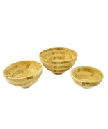 Wooden Kitchen Bowl 32cm Round Weave Dessert Salad Fruit Snack Food Serving - £32.64 GBP+